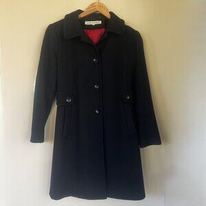 Larry Levine Vintage Wool Walking Coat, Black, Size XS